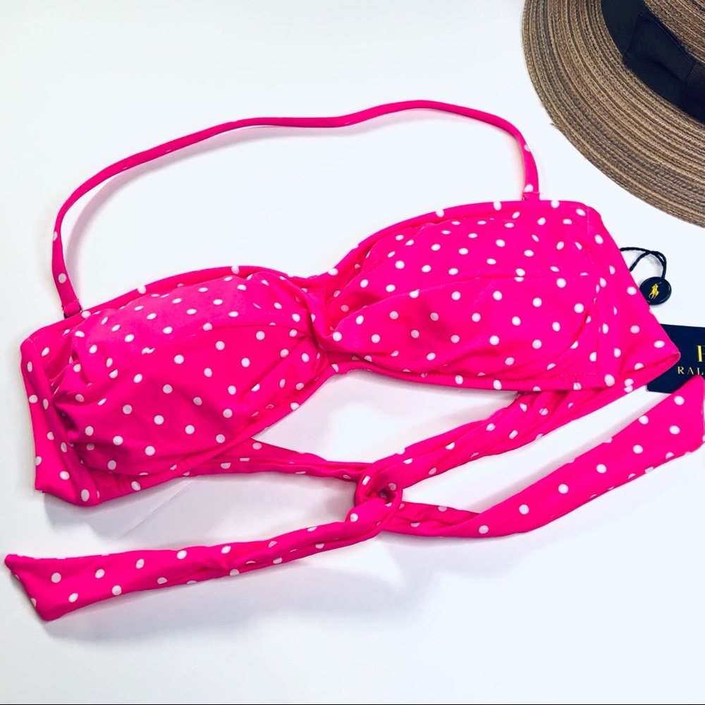 *Private Listing* Ralph Lauren Hot Pink / White Polka Dot Bikini Top - Picture 3 of 7